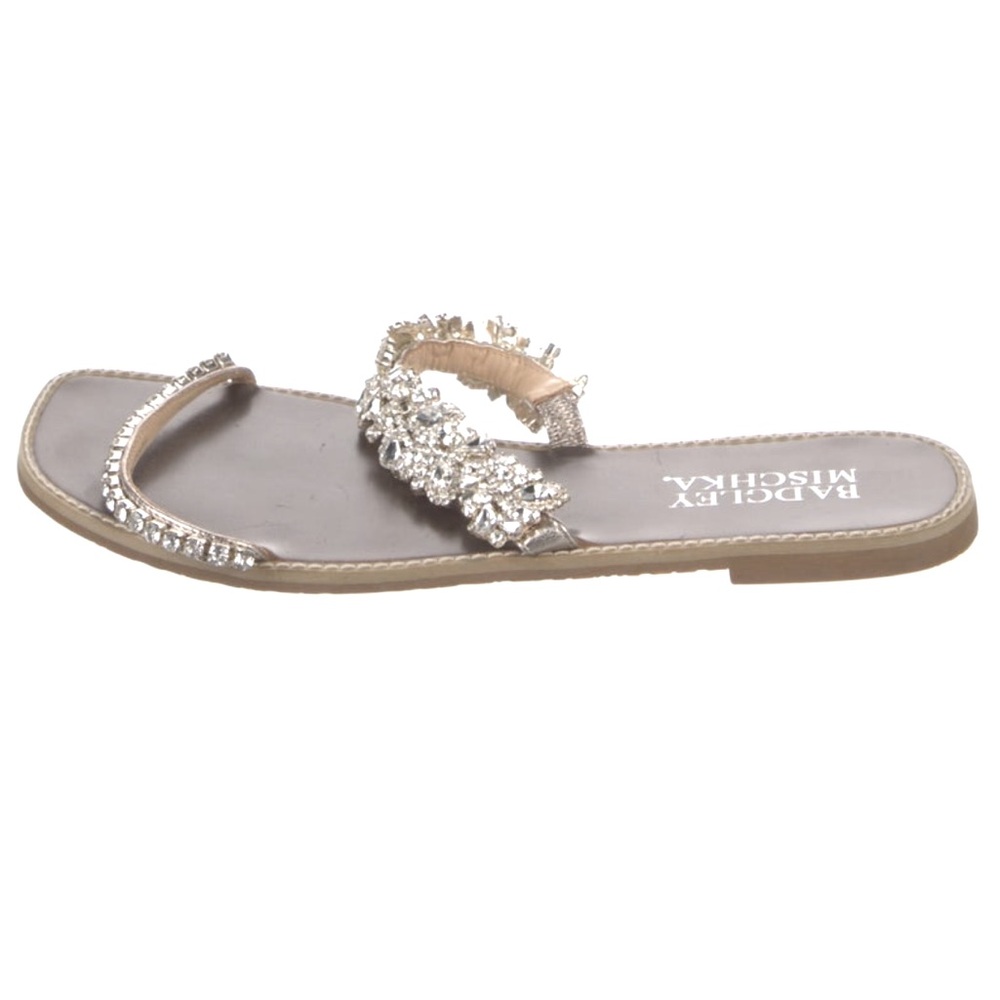 Badgley Mischka Silver Crystal Sandals - Picture 4 of 5